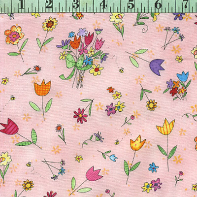 Flower Toss, Little Spring, Pink Flower Toss, Little Spring, Pink