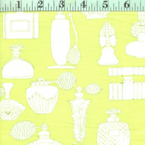 Perfume Bottles, White on Lime Perfume Bottles, White on Lime